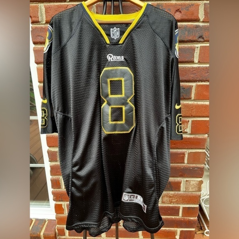 NFL Black and Yellow On-Field Jersey #8 RAMS Bradford
